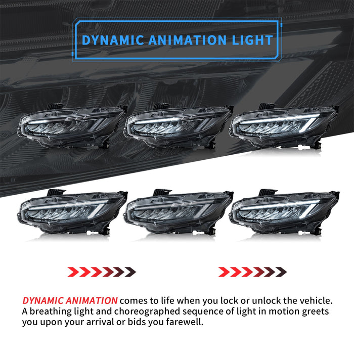 VLAND LED Headlights For Honda Civic Sedan / Coupe / Hatchback 2016-2021 VLAND Factory