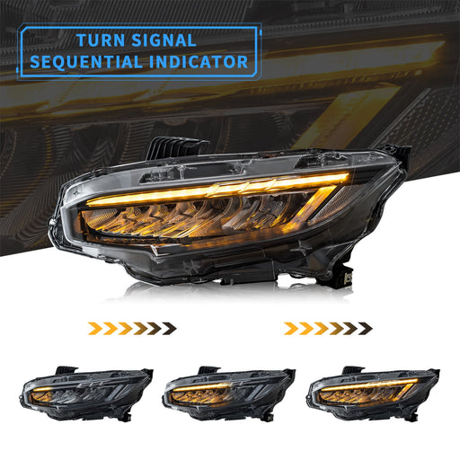 VLAND LED Headlights For Honda Civic Sedan / Coupe / Hatchback 2016-2021 VLAND Factory