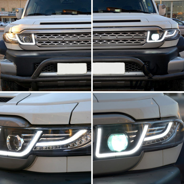 VLAND LED Headlights + Grille + LED Bulbs / Xenon Bulbs + LED Taillights for Toyota Fj Cruiser 2007-2017 VLAND Factory