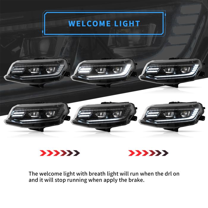 VLAND LED Headlights & Tail Lights For Chevrolet Camaro 2016-2018 (Fit For American Models) VLAND Factory