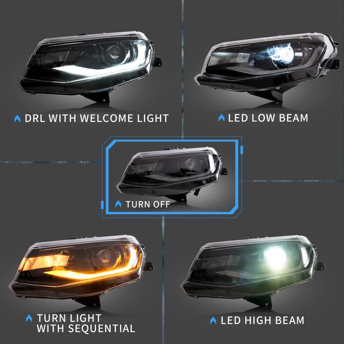 VLAND LED Headlights & Tail Lights For Chevrolet Camaro 2016-2018 (Fit For American Models) VLAND Factory