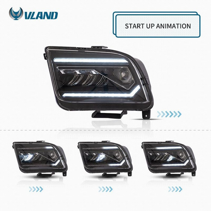 VLAND LED Projector Headlight for Ford Mustang 2005-2009 VLAND Factory