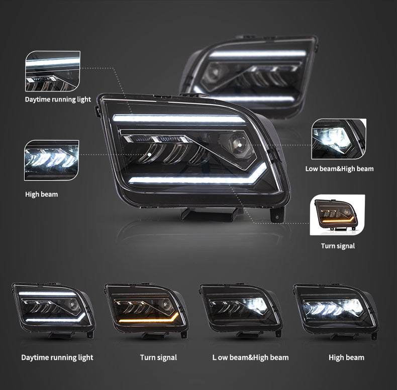 VLAND LED Projector Headlight for Ford Mustang 2005-2009 VLAND Factory