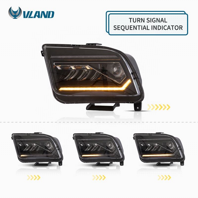 VLAND LED Projector Headlight for Ford Mustang 2005-2009 VLAND Factory