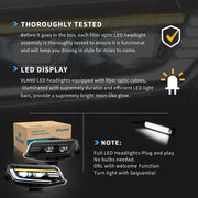 VLAND LED Projector Headlights For Chevrolet / Chevy Camaro LT SS RS ZL LS 2016-2018 VLAND Factory