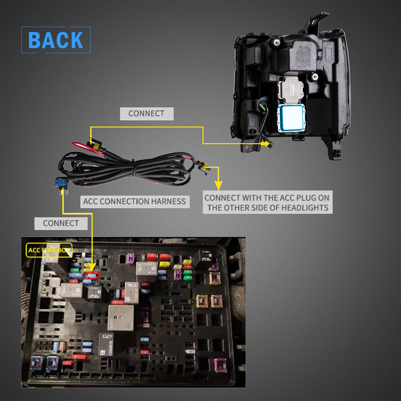 VLAND LED Projector Headlights For Chevrolet Silverado 1500 2016-2018 VLAND Factory