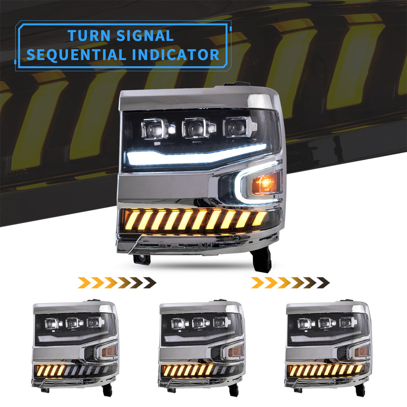 VLAND LED Projector Headlights For Chevrolet Silverado 1500 2016-2018 VLAND Factory