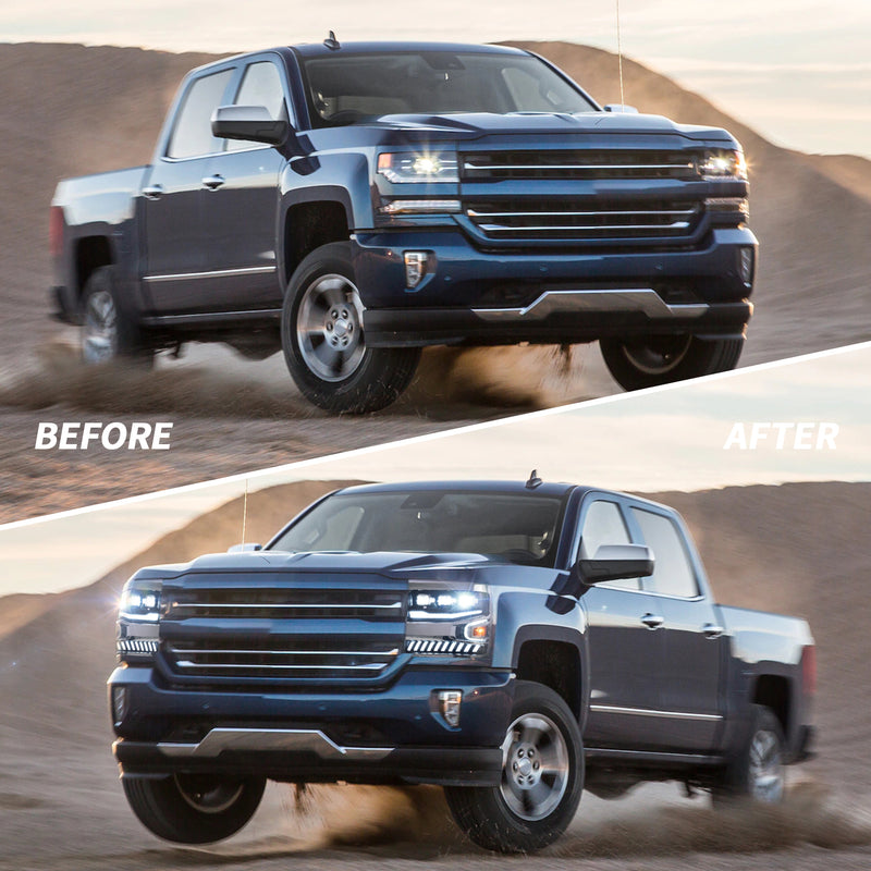 VLAND LED Projector Headlights For Chevrolet Silverado 1500 2016-2018 VLAND Factory