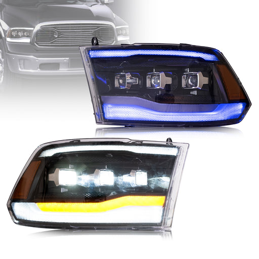 VLAND LED Projector Headlights For Dodge Ram 1500/2500/3500 2009-2018/Ram 1500 Classic 2019-2021 (Only One Side) VLAND Factory