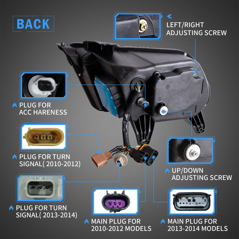 VLAND LED Projector Headlights For Ford Mustang 2010-2014 VLAND Factory