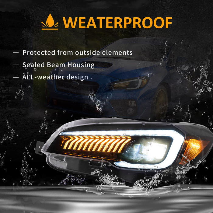 VLAND LED Projector Headlights For Subaru WRX 2015-2021 WRX STI 2015-2017 With Start-Up Animation VLAND Factory