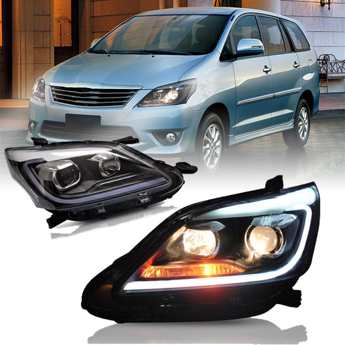 VLAND LED Projector Headlights For Toyota Innova 2012-2015 w/ Sequenti ...