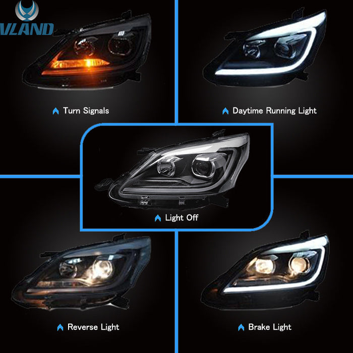 VLAND LED Projector Headlights For Toyota Innova 2012-2015 w/ Sequential Indicator VLAND Factory