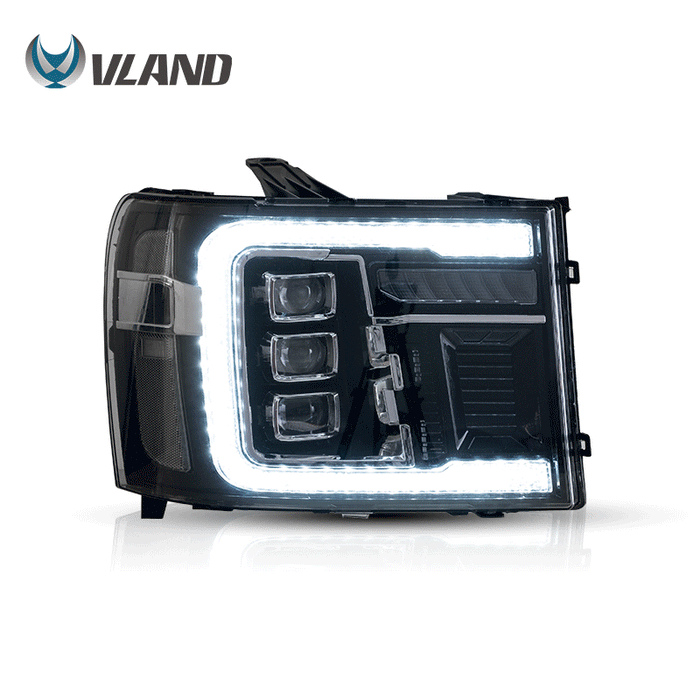 VLAND LED Projector Headlights for GMC Sierra 1500 SLE 2007-2013 With Start-Animation VLAND Factory