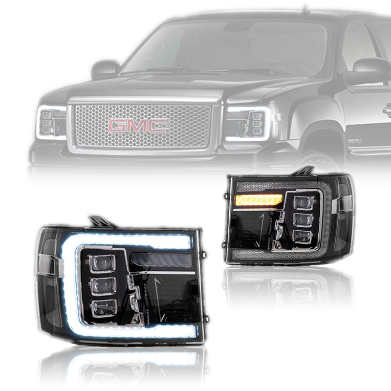 VLAND LED Projector Headlights for GMC Sierra 1500 SLE 2007-2013 With Start-Animation VLAND Factory
