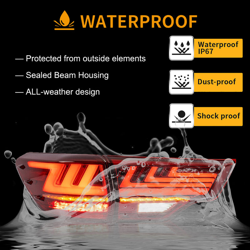 VLAND LED Tail Lights For Toyota Highlander 2014-2019 w/Sequential Signal Dynamic Mode Start-up Animation VLAND Factory