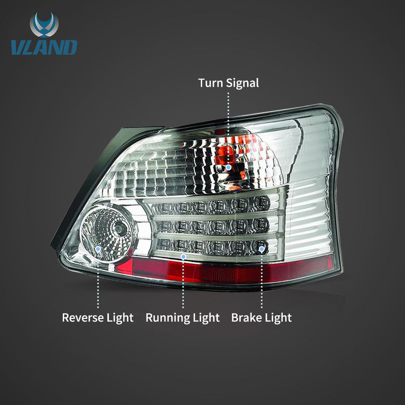 VLAND LED Taillights For Toyota Yaris / Vios / Belta Sedan Hatchback 2007-2012 (Second Generation / 2nd Gen XP90) (MOQ of 100 Sets) VLAND Factory