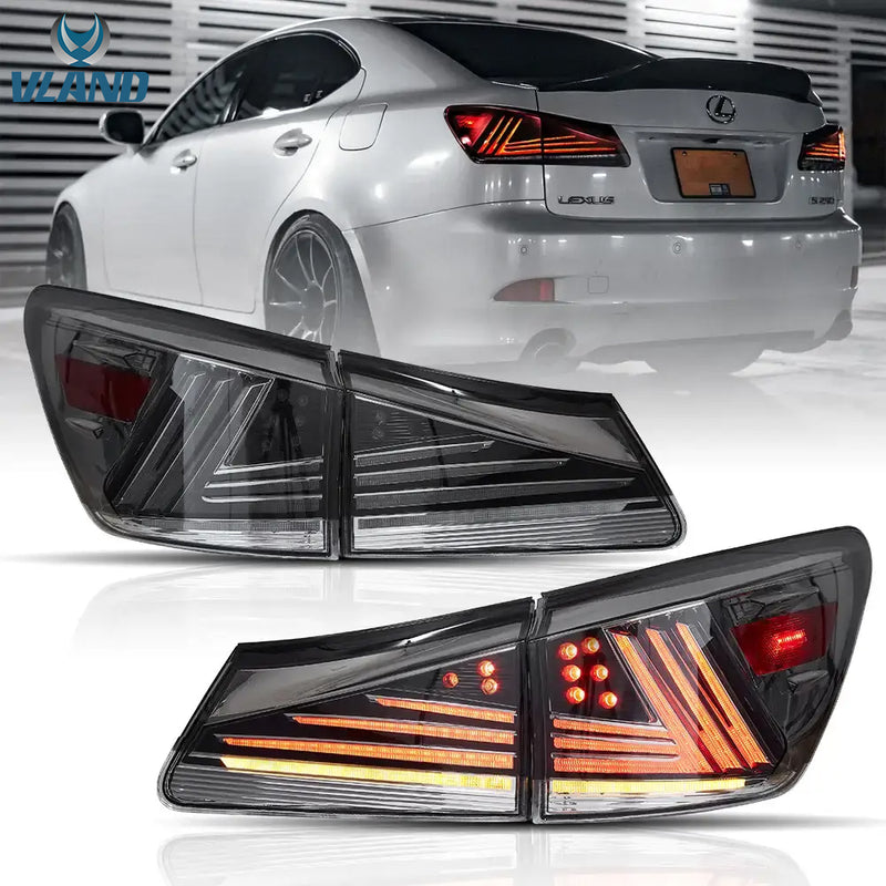 VLAND LED Taillights for Lexus IS250 IS350 2006-2012 IS200d IS F 2008-2014 Sequential Indicator Startup Animation VLAND Factory