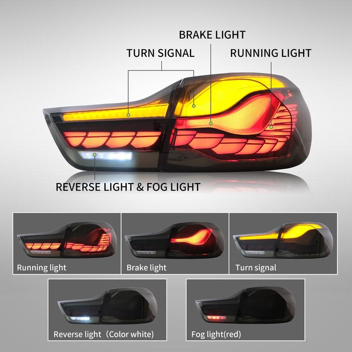 VLAND OLED Tail Lights Compatible with BMW M4 F82 F83 F32 F33 F36 Coupe/Convertible 2014-2020 VLAND Factory