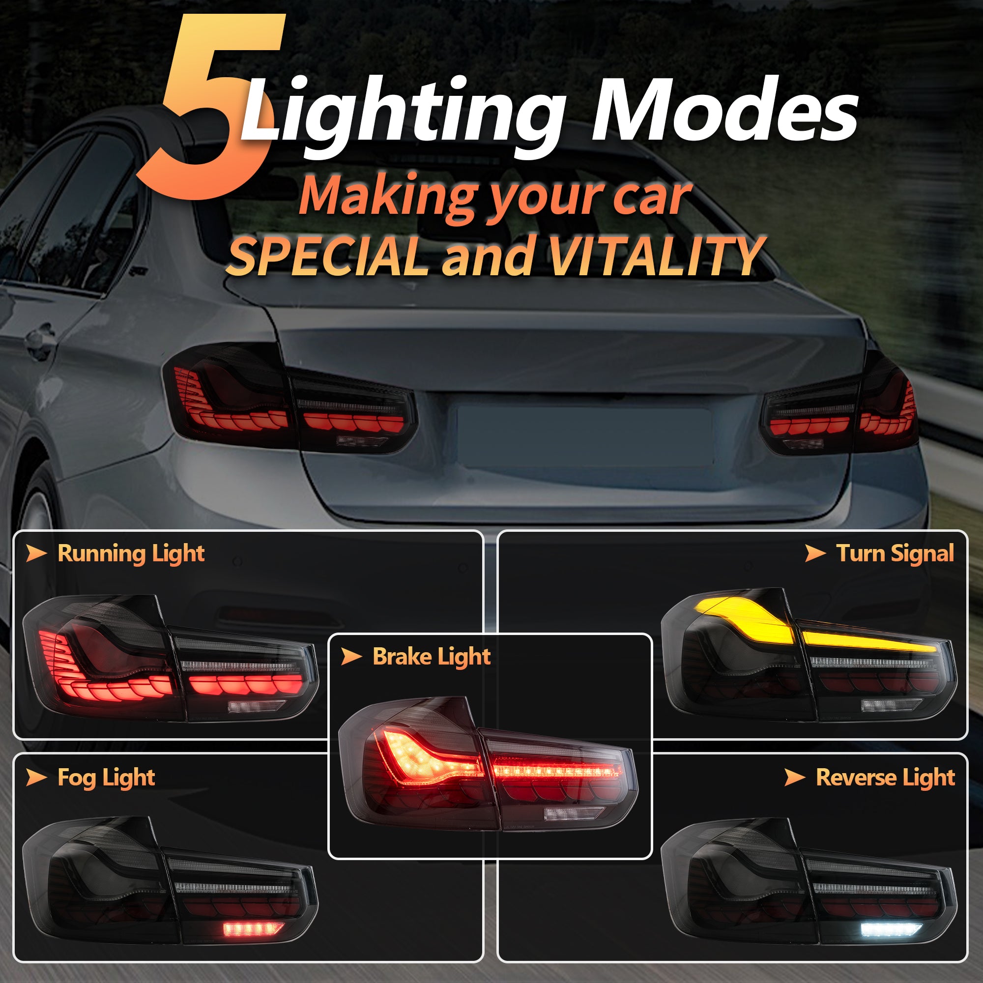 12-19 BMW 3-Series F30/F35/F80 6th Gen Sedan VLAND OLED Tail