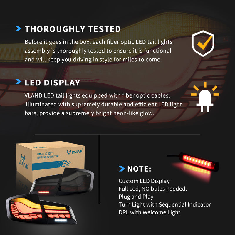 VLAND OLED Taillights Compatible for BMW 5 series F10 F18 M5 2010-2017 VLAND Factory