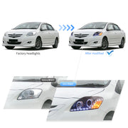 VLAND Projector Headlights for Toyota Yaris / Vios / Belta Sedan 2007-2012 (Second Generation / 2nd Gen XP90 / NCP93)-0172 VLAND Factory