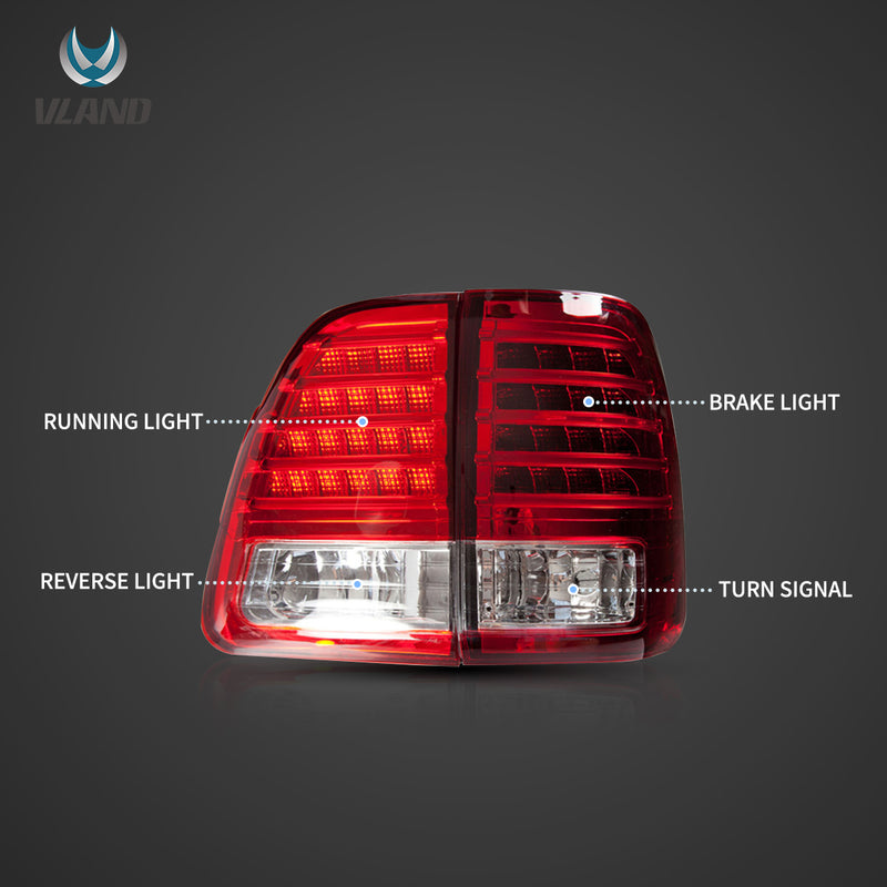 VLAND  Full LED Tail Lights for Toyota Land Cruiser 2000-2007