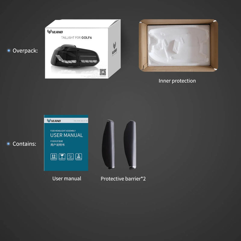 VLAND Full OLED Tail Lights For Volkswagen VW Golf6 MK6 2008-2014