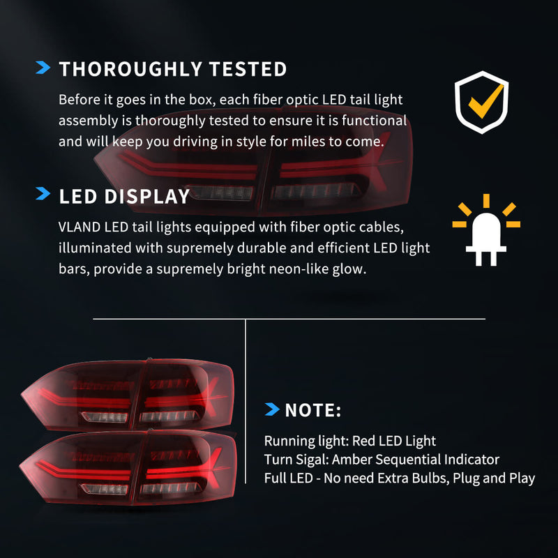 Vland LED Tail Lights For Jetta Sagitar 2011-2014