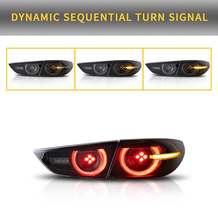 VLAND Tail Lights For Mazda 3 Axela Sedan 2019-2023 w/ Dynamic Welcome Lighting VLAND Factory