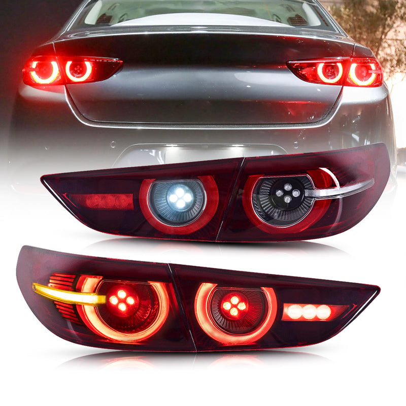 VLAND Tail Lights For Mazda 3 Axela Sedan 2019-2023 w/ Dynamic Welcome Lighting VLAND Factory