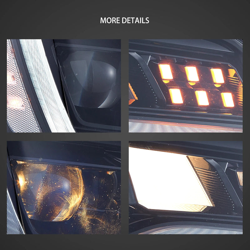 VLAND Dual Beam Projector Headlights and FULL LED TAIL LIGHTS FOR CHRYSLER 300/LANCIA THEMA 2011-2014 2ND GEN LD