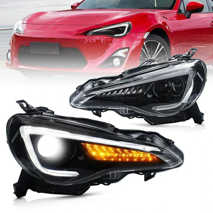 Vland Headlights For Toyota 86 2012-2020, Subaru BRZ 2013-2019 and Scion FR-S 2013-2016 1st Gen (First generation ZN6/ZC6) w/ sequential Turn Signal