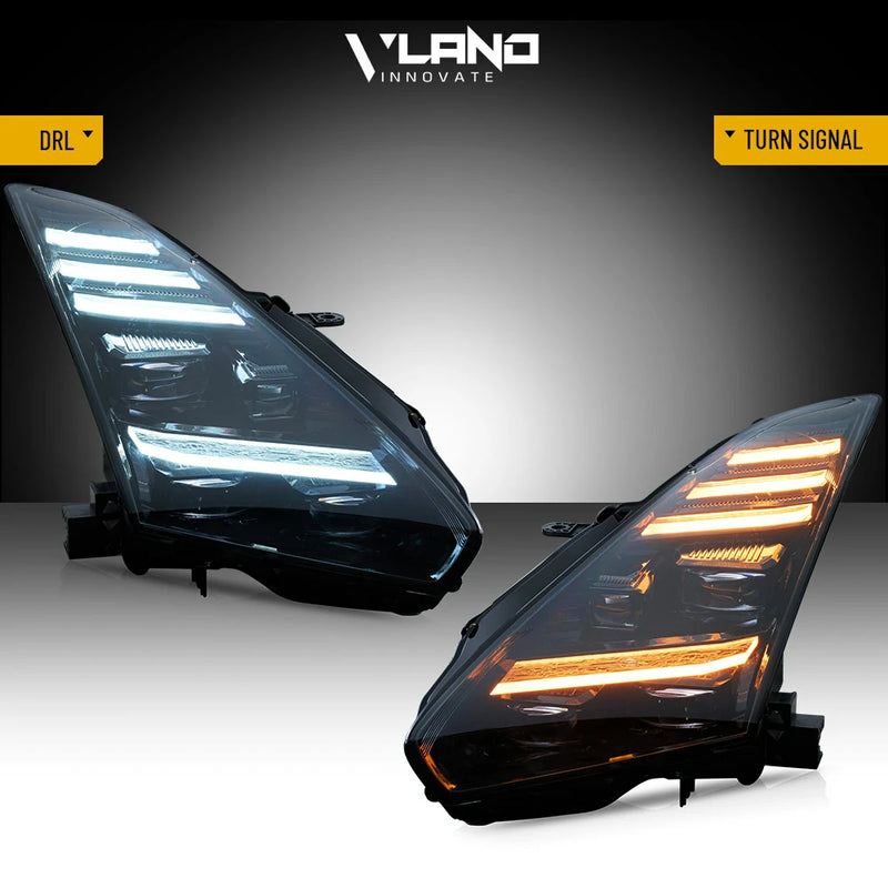 VLAND FULL LED Projector Headlights DRL Projector For 2008-2024 Nissan R35 GTR