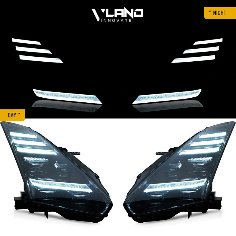 VLAND FULL LED Projector Headlights DRL Projector For 2008-2024 Nissan R35 GTR
