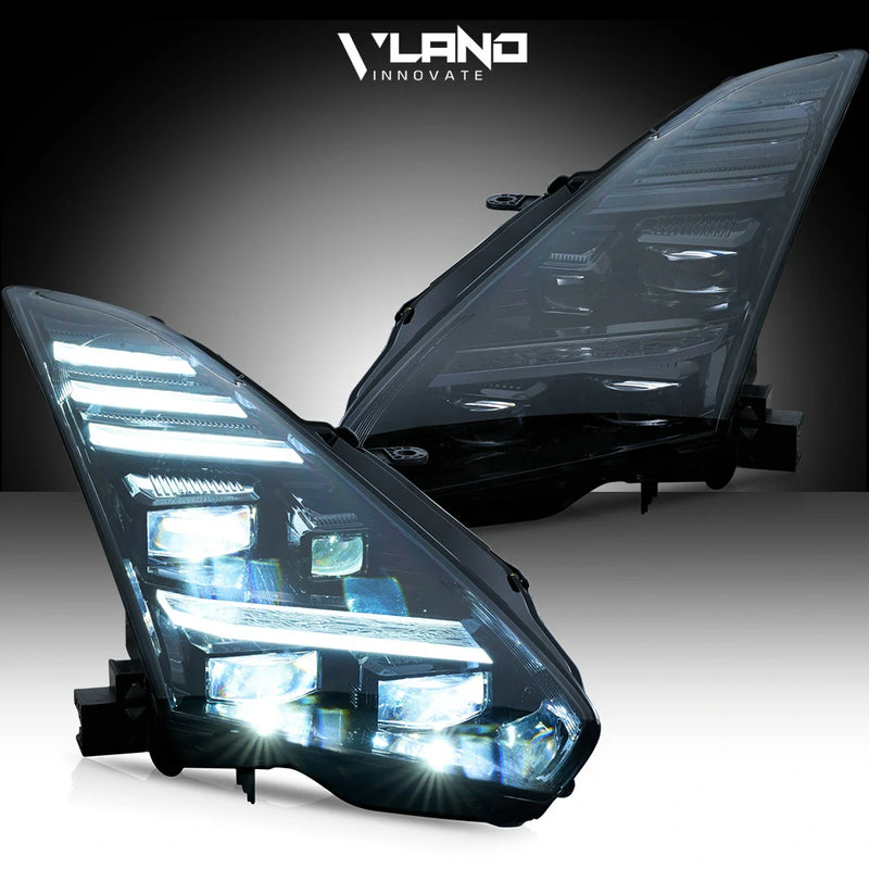 VLAND FULL LED Projector Headlights DRL Projector For 2008-2024 Nissan R35 GTR