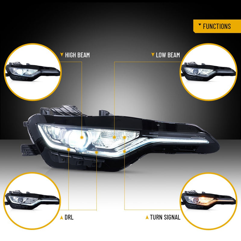 VLAND LED Dual Beam Headlights For Chevrolet / Chevy Camaro SS 1SS 2SS 2018-2024