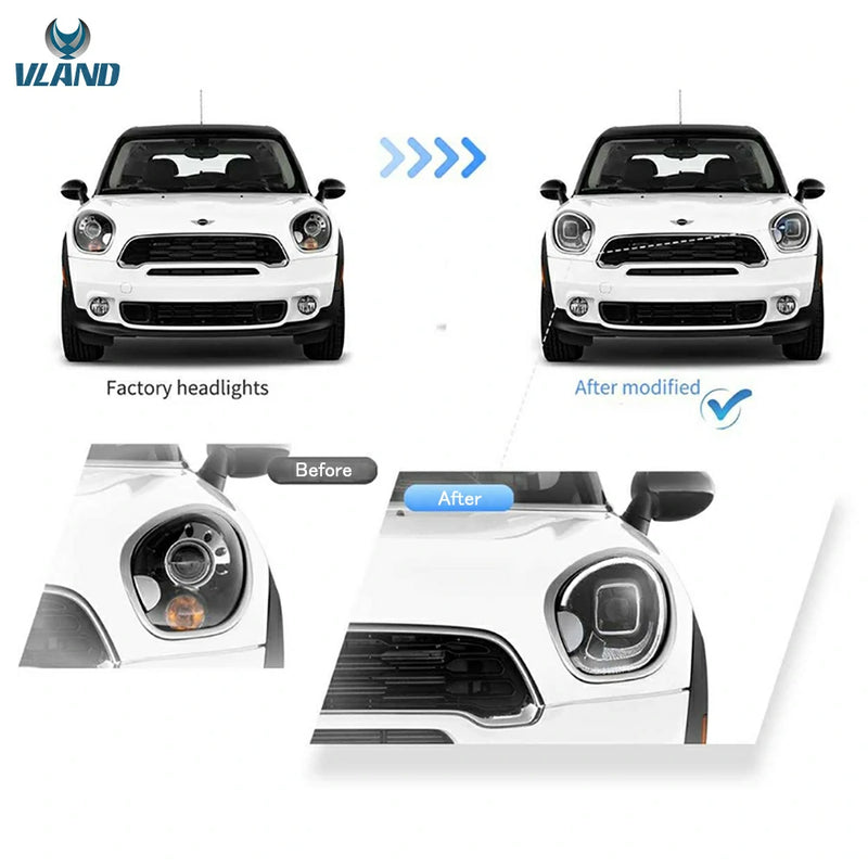 Reflektory LED VLAND do Mini Countryman R60 2010-2016 1. generacji (pierwsza generacja R60)