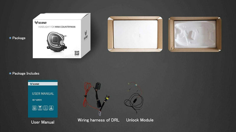 Reflektory LED VLAND do Mini Countryman R60 2010-2016 1. generacji (pierwsza generacja R60)