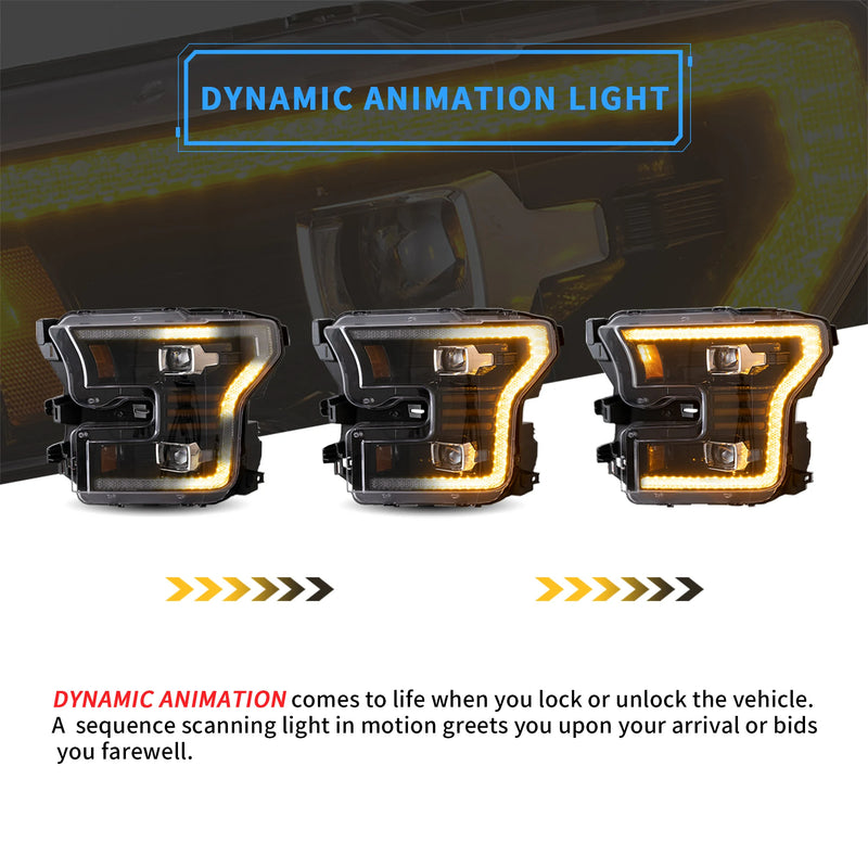 Reflektory projektorowe LED VLAND do Forda F-150/Forda Lobo 2015-2017