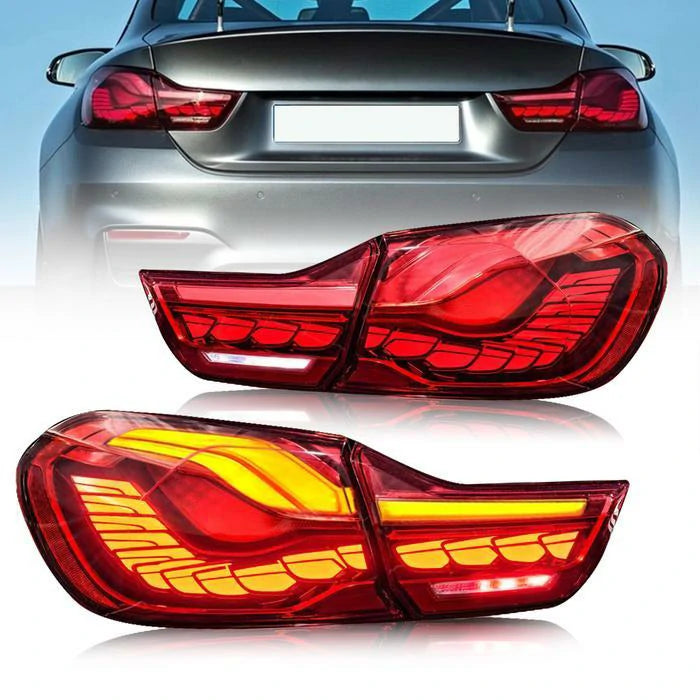 VLAND LED Red Clear Tail Lights Compatible with BMW M4(F82 F83) 4-Series (F32 F33 F36) 2014-2020