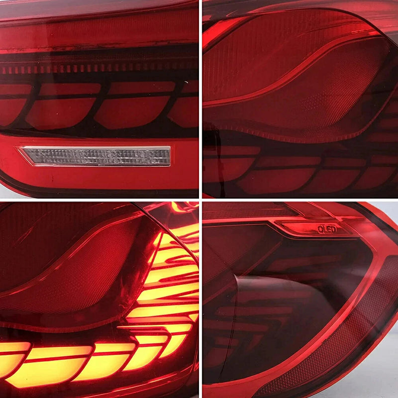 VLAND LED Red Clear Tail Lights Compatible with BMW M4(F82 F83) 4-Series (F32 F33 F36) 2014-2020