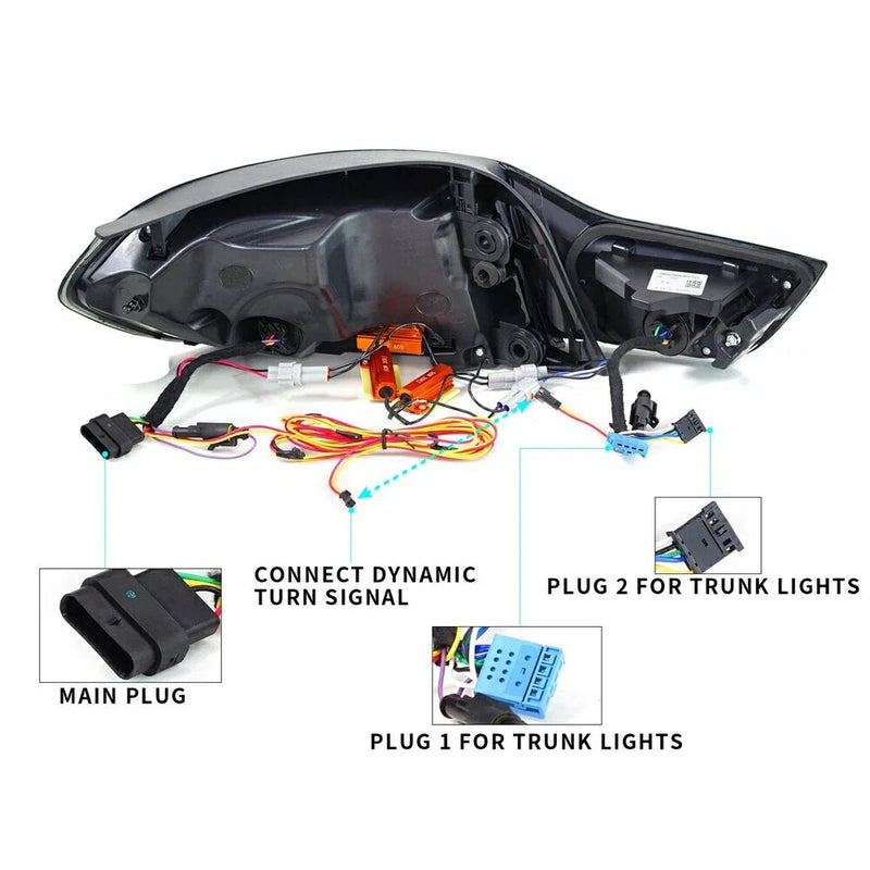 VLAND LED Red Clear Tail Lights Compatible with BMW M4(F82 F83) 4-Series (F32 F33 F36) 2014-2020