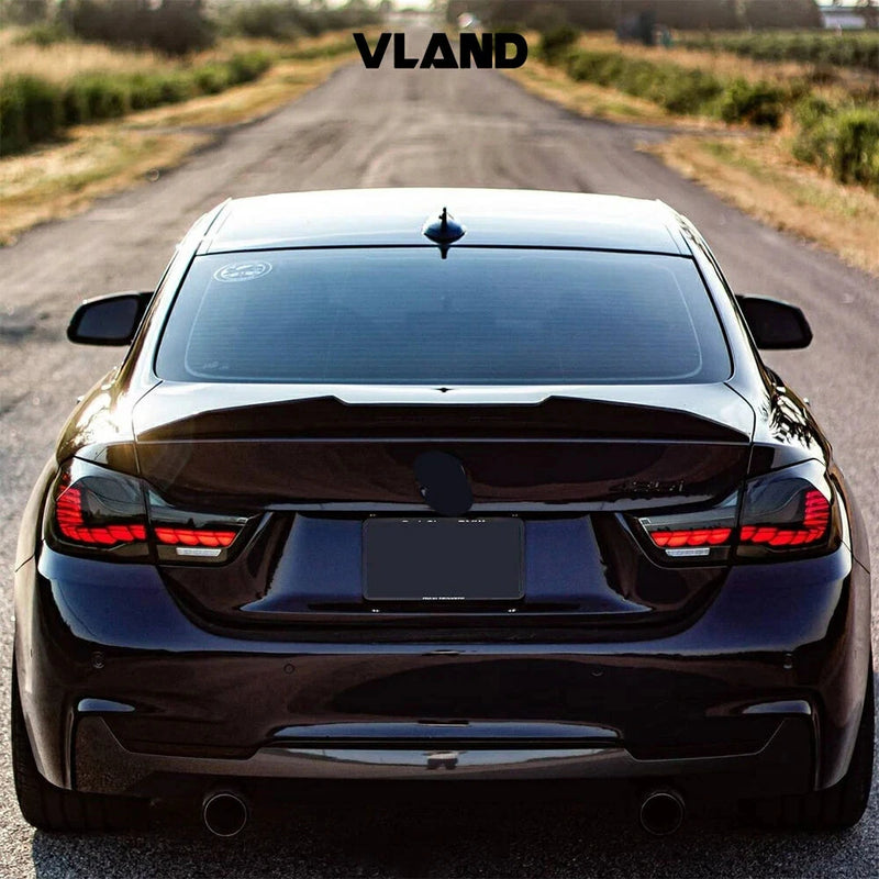 VLAND LED Smoked Clear Tail Lights Compatible with BMW M4(F82 F83) 4-Series (F32 F33 F36) 2014-2020