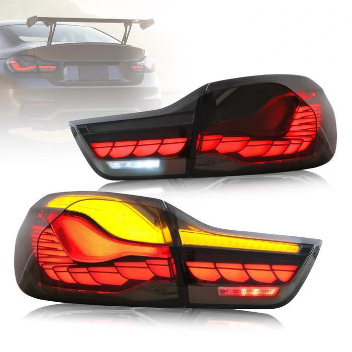 VLAND LED Smoked Clear Tail Lights Compatible with BMW M4(F82 F83) 4-Series (F32 F33 F36) 2014-2020