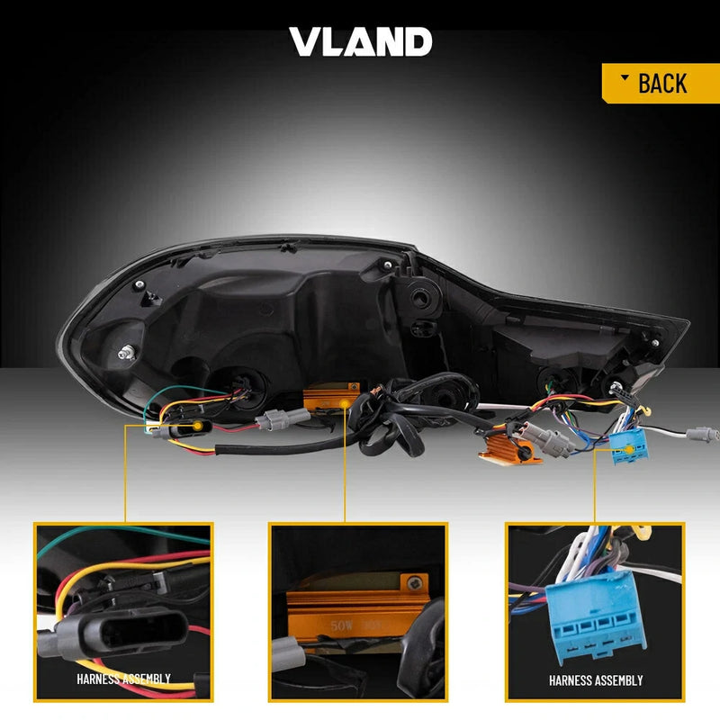 VLAND LED Smoked Clear Tail Lights Compatible with BMW M4(F82 F83) 4-Series (F32 F33 F36) 2014-2020