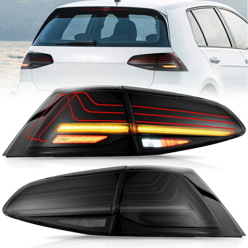 VLAND LED Tail Lights For 2015-17 Volkswagen VW Golf7 MK7 MK7.5 Latest Style w/Sequential Indicator