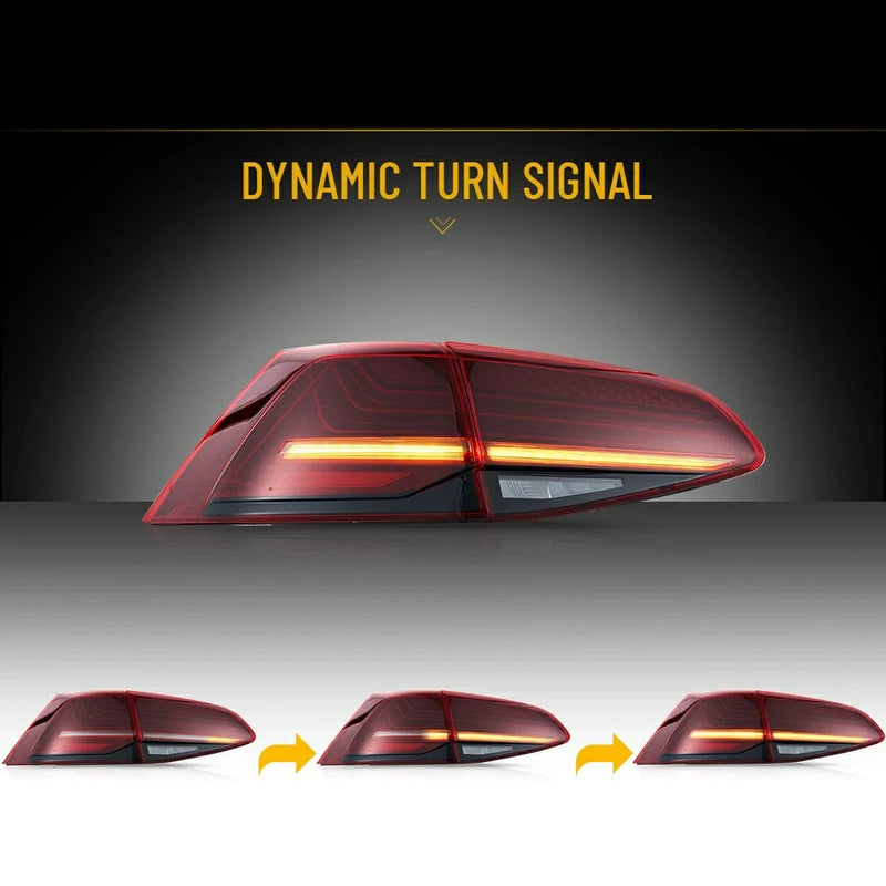 VLAND LED Tail Lights For 2015-17 Volkswagen VW Golf7 MK7 MK7.5 Latest Style w/Sequential Indicator