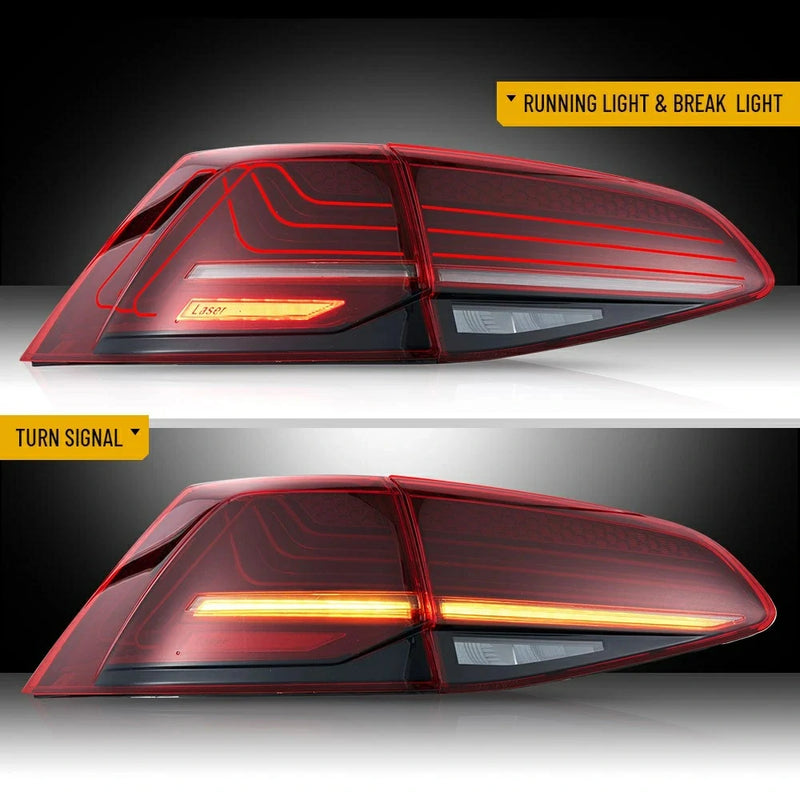 VLAND LED Tail Lights For 2015-17 Volkswagen VW Golf7 MK7 MK7.5 Latest Style w/Sequential Indicator