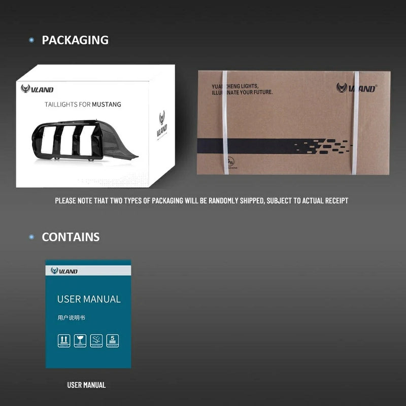 VLAND LED Tail Lights for Ford Mustang 2024-2026 S650 7th Gen [US Model]